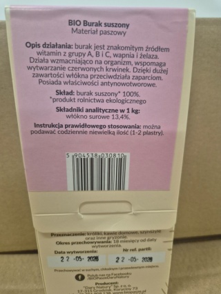BIO BURAK 70G DLA KRÓLIKÓW I GRYZONI NA ENERGIĘ