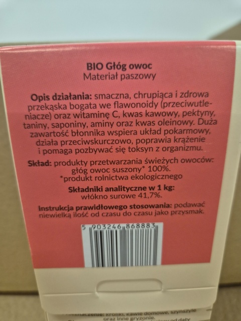 BIO GŁÓG OWOC 150 G DLA KRÓLIKÓW I GRYZONI