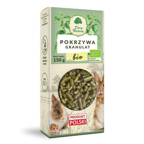 BIO POKRZYWA GRANULAT 150G DLA KRÓLIKÓW I GRYZONI NA WITALNOŚĆ