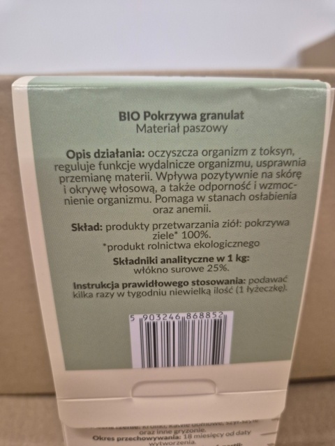 BIO POKRZYWA GRANULAT 150G DLA KRÓLIKÓW I GRYZONI NA WITALNOŚĆ