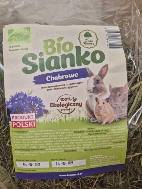 BIO SIANKO CHABROWE DLA KRÓLIKÓW I GRYZONI 500G DLA NIEJADKÓW