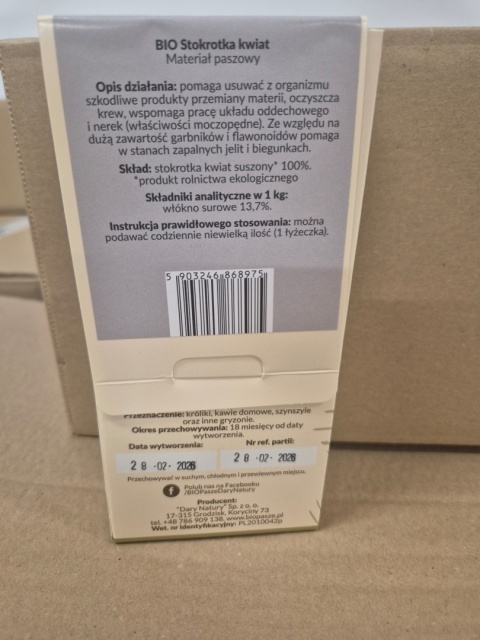 BIO STOKROTKA KWIAT 25G DLA KRÓLIKÓW I GRYZONI NA WITALNOŚĆ