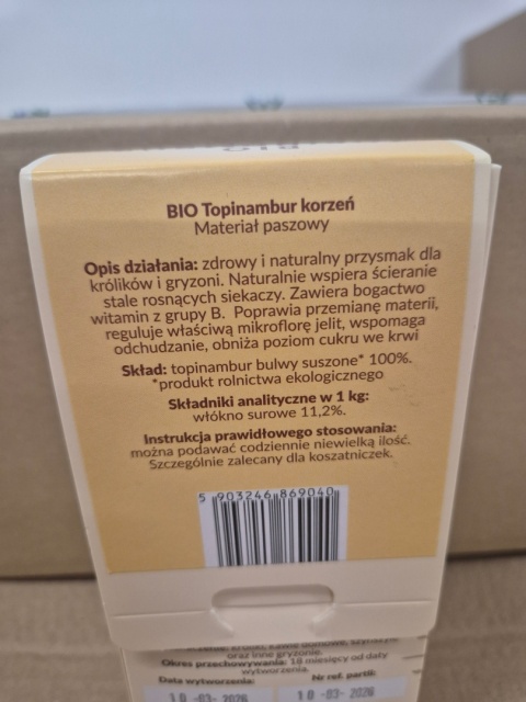 BIO TOPINAMBUR KORZEŃ 150G DLA KRÓLIKÓW I GRYZONI NA TRAWIENIE