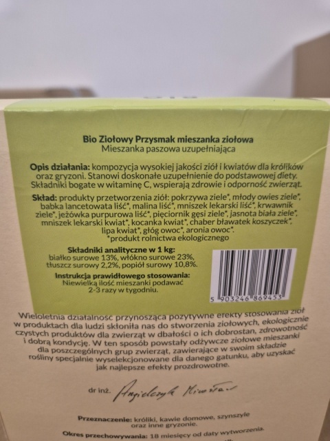 BIO ZIOŁOWY PRZYSMAK 1KG DLA KRÓLIKÓW I GRYZONI NA SMAK