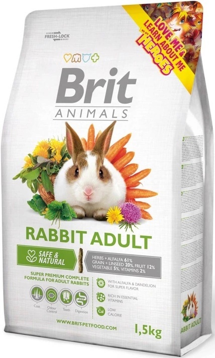 Brit Animals Rabbit Adult Complete karma dla dorosłego królika 1,5 kg