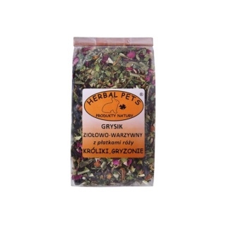Herbal Pets Grysik Ziołowo-Warzywny z Płatkami Róży dla Królika - Naturalny Dodatek do Diety