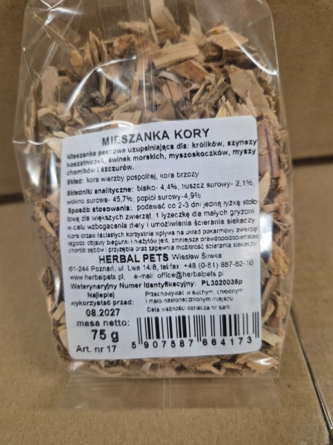 Herbal Pets Mieszanka Kory dla Królika - Naturalny Gryzak i Przysmak