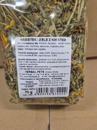 Herbal Pets Nagietek z Kwiatem dla Królika - Suszone Zioła Premium