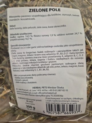 Herbal Pets Zielone Pole dla Królika - Naturalna Mieszanka Roślinna