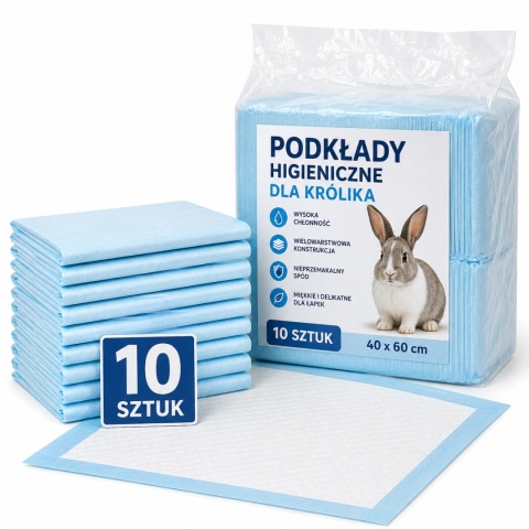 Podkłady higieniczne dla królika 40 × 60 cm – 10 szt. Rabbito