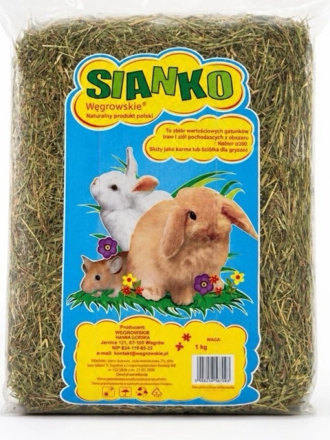 SIANKO WĘGROWSKIE DLA KRÓLIKÓW I GRYZONI 1 KG DUŻE OPAKOWANIE