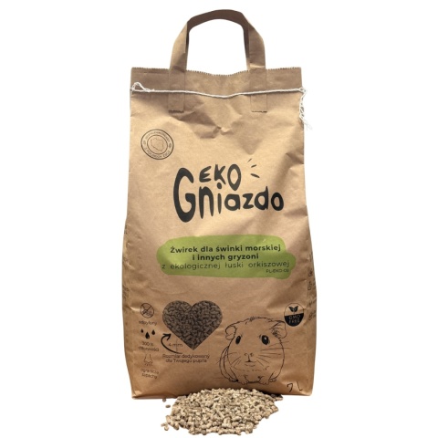 EKO GNIAZDO ŻWIREK PELLET orkiszowy gryzonie 7l z ekologicznej łuski 4 mm