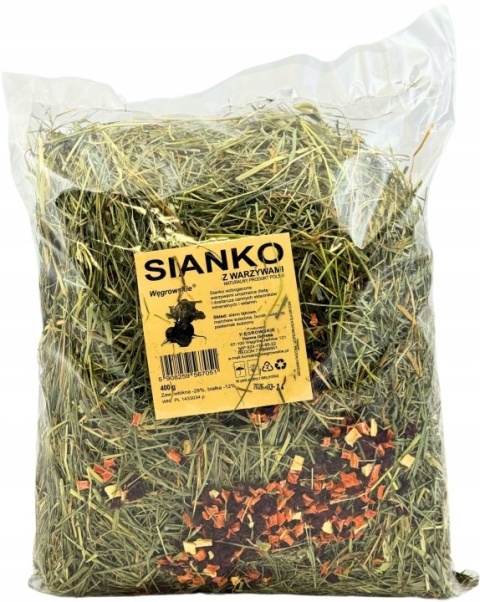 SIANKO WĘGROWSKIE Z MIĘTĄ DLA KRÓLIKÓW I GRYZONI 400 G NATURALNE