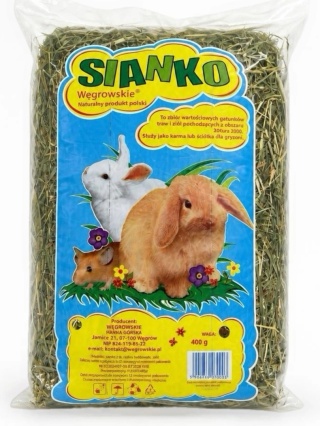 SIANKO WĘGROWSKIE DLA KRÓLIKÓW I GRYZONI 400 G NATURALNE