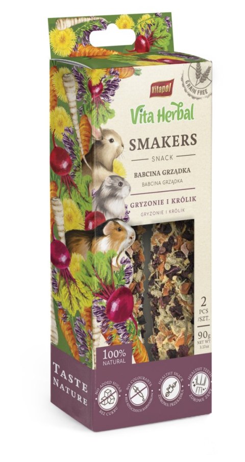 Vitapol Vita Herbal Smakers Babcina grządka dla królika, 5 × 90 g