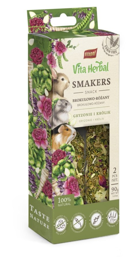 Vitapol Vita Herbal Smakers brokułowo-różany dla królika, 5 × 90 g
