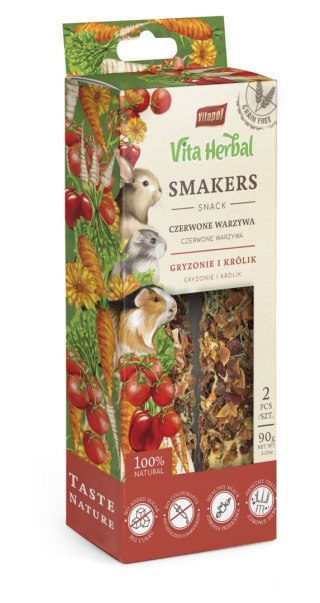 Vitapol Vita Herbal Smakers czerwone warzywa dla królika, 5 × 90 g