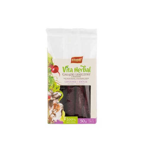 Vitapol Vita Herbal gałązki leszczyny z burakiem dla królika, 50 g