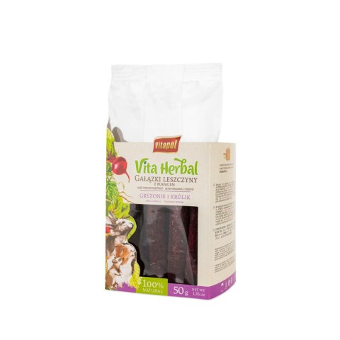 Vitapol Vita Herbal gałązki leszczyny z burakiem dla królika, 50 g