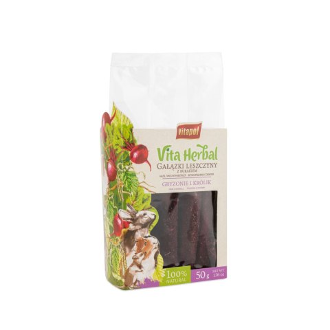 Vitapol Vita Herbal gałązki leszczyny z burakiem dla królika, 50 g