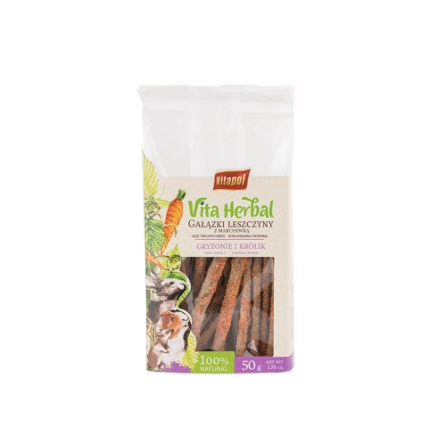 Vitapol Vita Herbal gałązki leszczyny z marchewką dla królika, 50 g