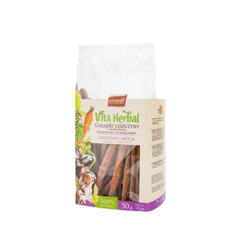 Vitapol Vita Herbal gałązki leszczyny z marchewką dla królika, 50 g