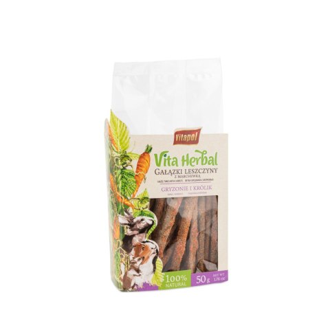 Vitapol Vita Herbal gałązki leszczyny z marchewką dla królika, 50 g